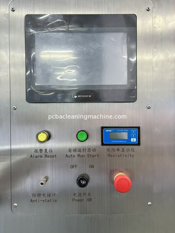 PCBA batch type spray wash deflux machine dengan 3 spray manifold 2 layer PCBA basket 1wash cabinet